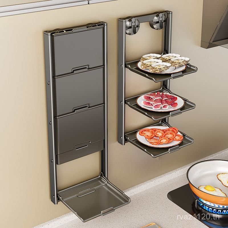 ผัก Perforated Kitchen Rack 777 คน Go Multi-Layer ดูดถ้วยเก็บ Vault สรรเสริญอลูมิเนียมพื้นที่ฟรีชั้น