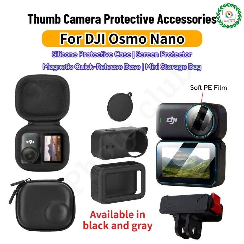 เคสซิลิโคนสําหรับกระเป๋าเก็บ DJI Osmo Nano Mini / ตัวป้องกันหน้าจอสําหรับฐานปลดเร็วแม่เหล็ก osmo nano