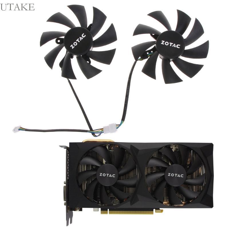 Utake 1 2PC 12V 4Pin 0 35AGraphics การ์ดพัดลมวิดีโอระบายความร้อนสําหรับ Zotac RTX2060 SUPER