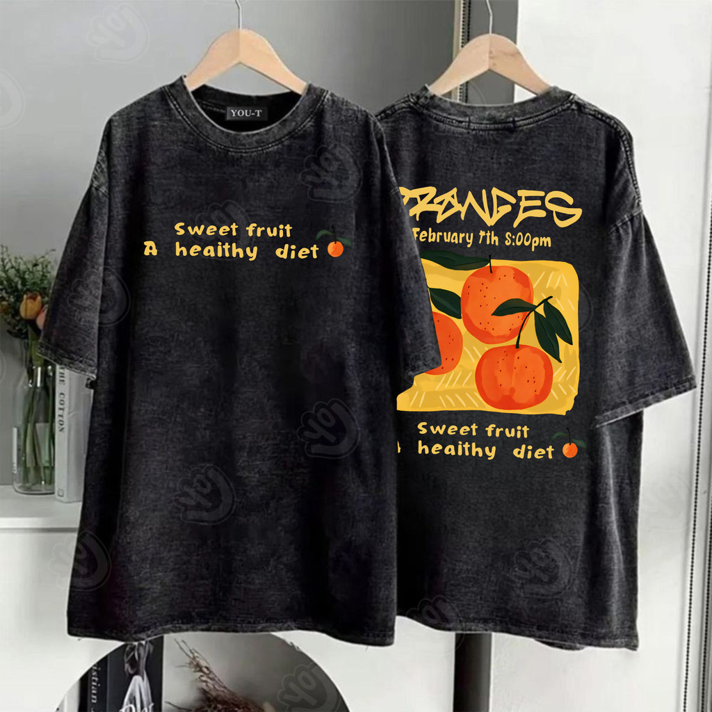 Top.Street เสื้อยืด Oversize เสื้อ"Orange"t shirt cotton100%คอกลม พลัสไซส์ เสื้อยืดผ้าฝ้าย เสื้อคู่รัก แฟชั่น