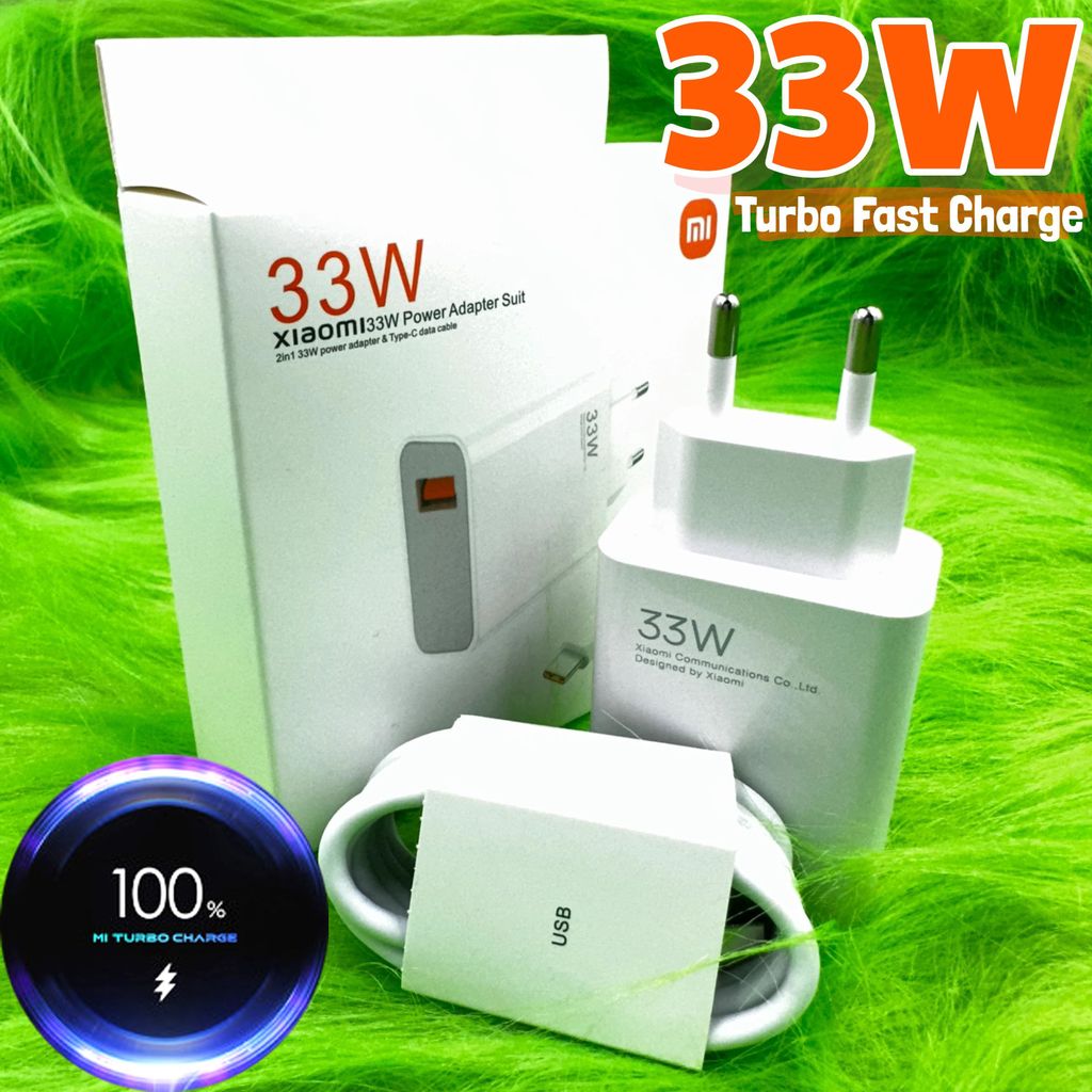 Original Xiaomi Redmi 33W Turbo Fast Charger พร้อมสาย 6A Type C สําหรับ Redmi Note 13/12/11 & POCO F3/X3 & Mi 11 Lite 5G NE