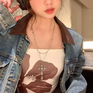 ✨COD✨สร้อยคอ necklace สองชั้น สไตล์เกาหลี ins หรูหรา y2k แฟชั่น cross สวย สไตล์คู่รัก มินิมอล ส่งเร็ว