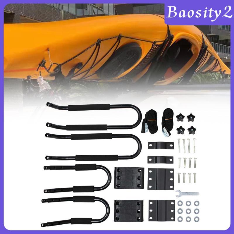 Kayak Roof Rack สีดำ ทำจากเหล็กคุณภาพสูง เหมาะสำหรับการเดินทางผจญภัยกลางแจ้ง