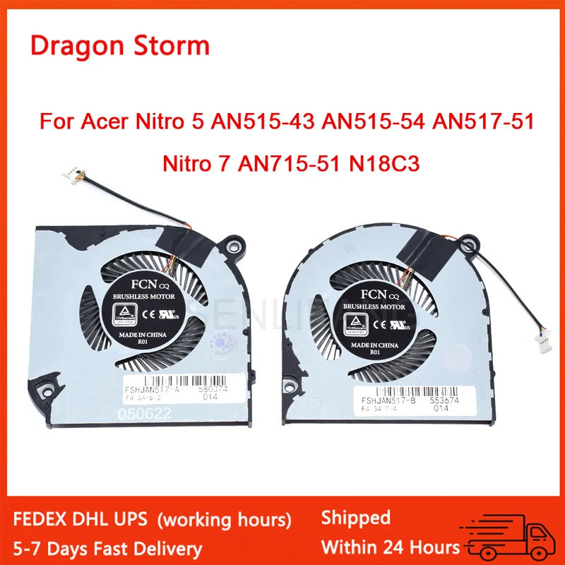 สําหรับ Acer Nitro 5 AN515-43 AN515-54 AN517-51 Nitro7 AN715-51 N18C3 โน้ตบุ๊ค PC พัดลมหม้อน้ํา Cool