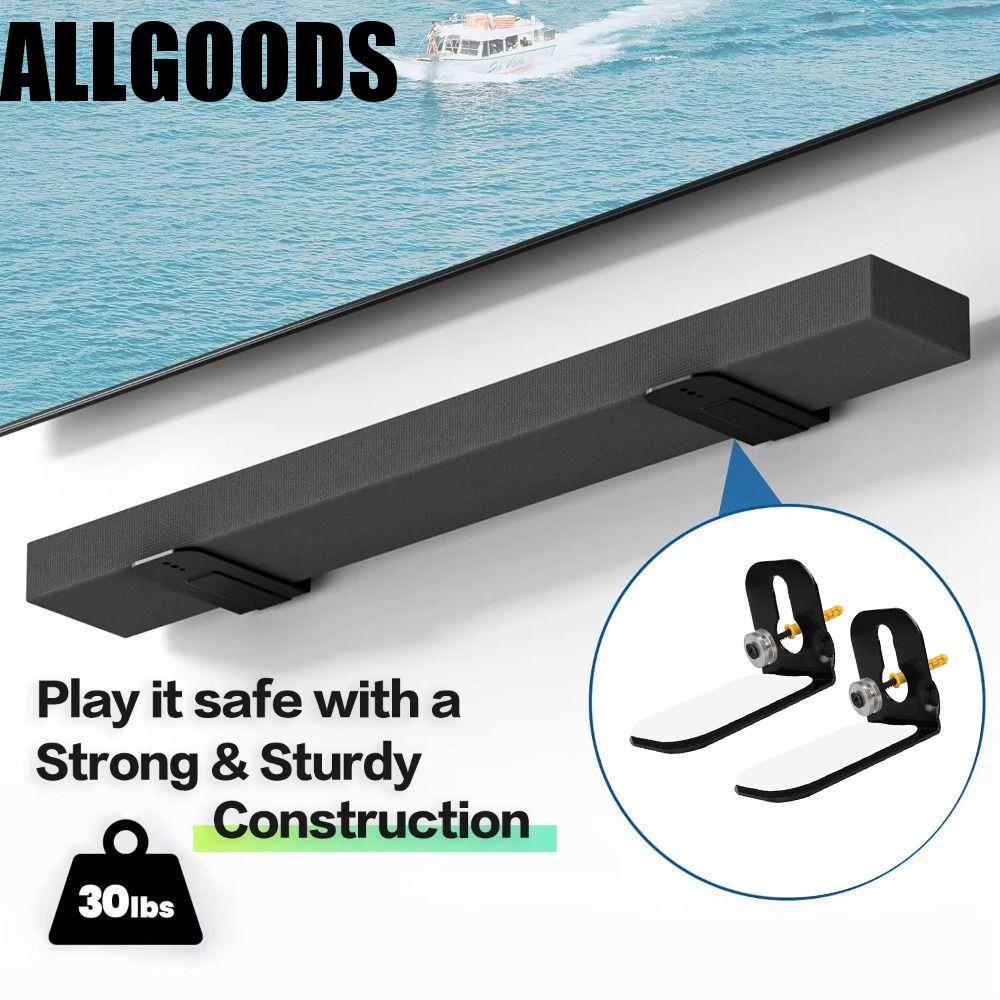 ALLGOODS Soundbar Mount Shelf, Universal Mounting Brackets Stylish Metal Brackets Soundbar Hanger, L