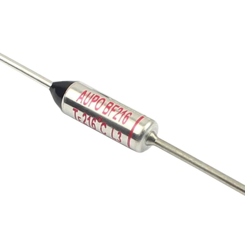 5pcs ฟิวส์ความร้อน BF216 BF 216C 216 องศาเซลเซียส 10A 250V Cutoff TF เม็ด TCO Axial Lead อุณหภูมิ Li