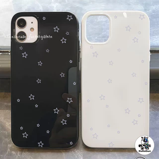 ดาวน่ารักและเรียบง่าย เคส เคสไอโฟน11 For IPhone 15 11 13 12 16 14 Pro Max XR XS X Max 8 7 Plus เปลือกอ่อน เรียบง่าย Case