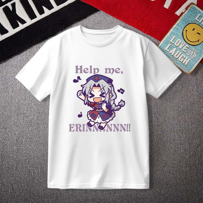 🌙 เสื้อยืด Touhou Project Eirin Yagokoro Imperishable Night แขนสั้น ผ้าฝ้ายแท้ ลายอนิเมะ Unisex