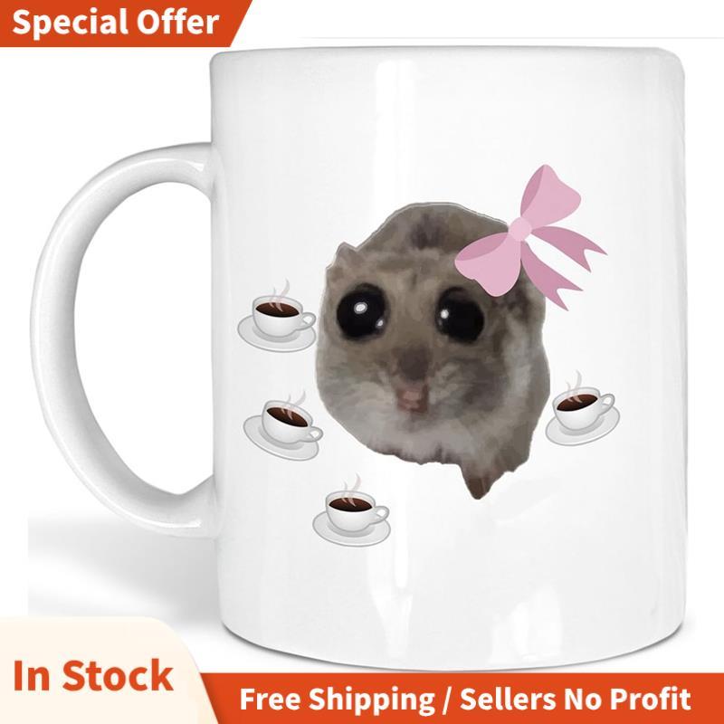 แก้วหนูแฮมสเตอร์ Sad Hamster Meme แก้วหนูแฮมสเตอร์พิมพ์แก้ว Sad Hamster Meme Cuttie Mug Good Morning
