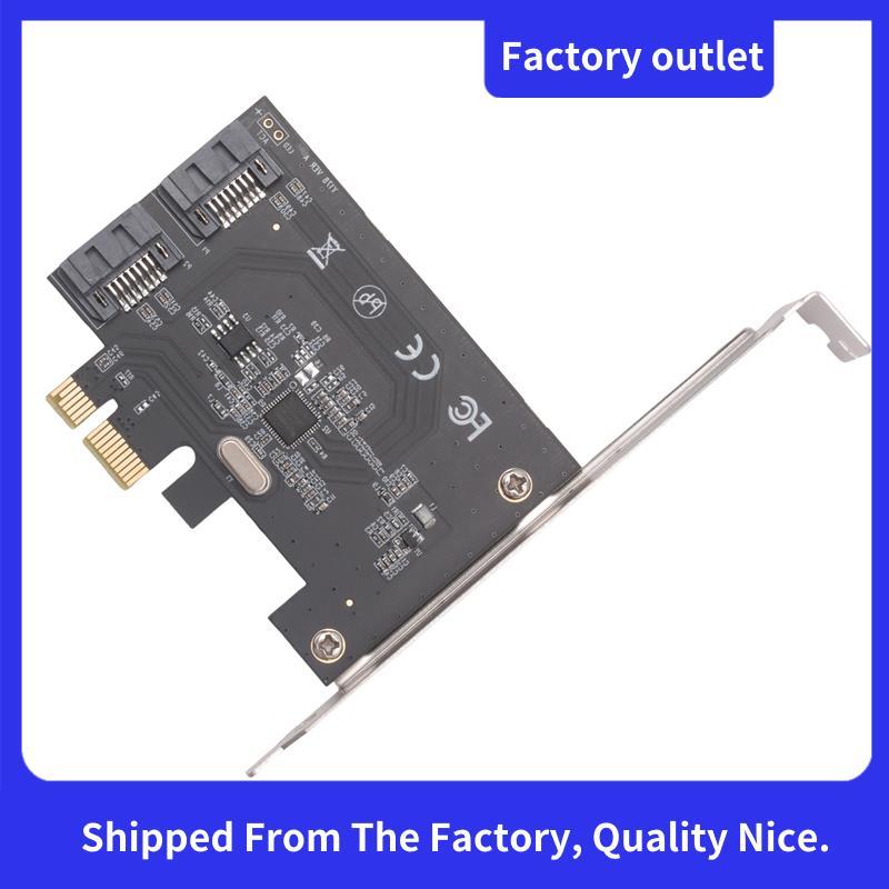 การ์ดขยาย PCI-E ถึง SATA3.0 6Gbps 2-Port อะแดปเตอร์ขยายบอร์ด ASM1061 ชิปสําหรับ Win11/10/7