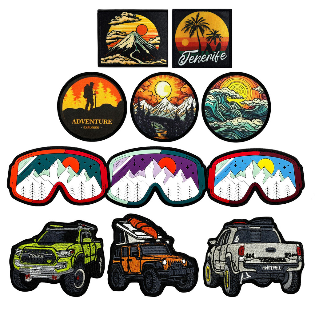 พิมพ์ลายต้นมะพร้าวและตีนตุ๊กแก สำหรับรถออฟโรดหรือกระเป๋ากั๊ก DIY patch