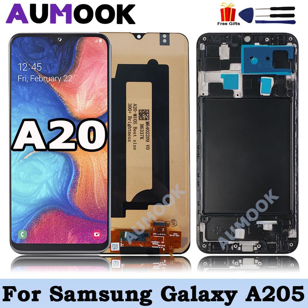 SAMSUNG AMOLEDสําหรับSamsung Galaxy A20 SM-A205F/DSจอแสดงผลLCD Touch Screen DigitizerสําหรับSamsung 