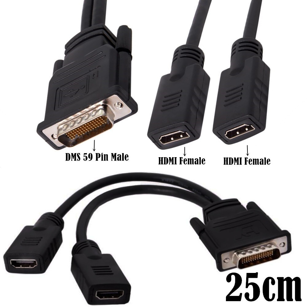 59P DMS ถึง Dual HDMI อะแดปเตอร์สาย DMS 59P DVI ชาย 2 * HDMI หญิง One Point Two HD Video Converter เ