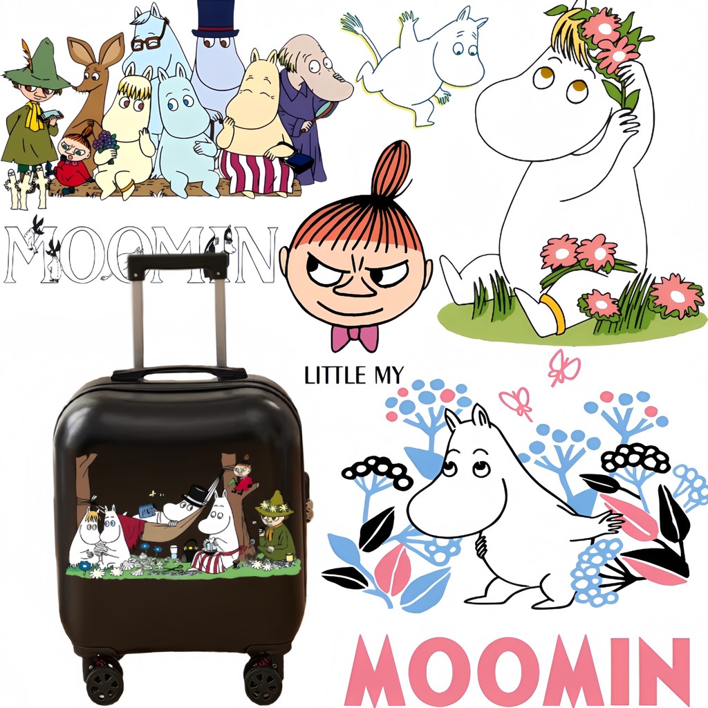 มูมิน ยูวี โอนคริสตัลสติกเกอร์โลโก้ถ้วยกล่องอาหารกลางวันเคสโทรศัพท์กระเป๋าตกแต่งฉีกฟิล์มสติกเกอร์โปร่งใส