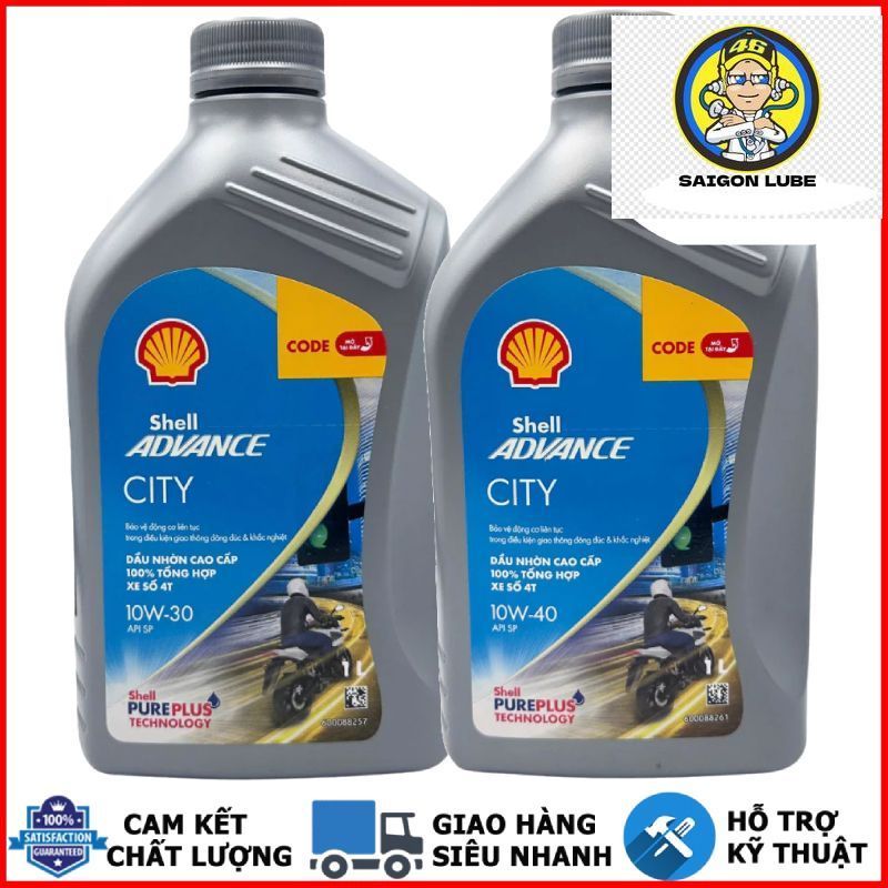 Shell Advance City 10W30/10W40 API SP น้ํามันสังเคราะห์สําหรับรถยนต์เกียร์ธรรมดาและเกียร์ธรรมดานําเข
