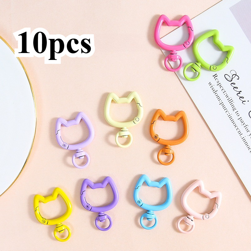 10ชิ้น โดปามีน สีหัวแมวฤดูใบไม้ผลิคลิปพวงกุญแจ ทําเอง อุปกรณ์หัตถกรรมกระเป๋าแขวนเครื่องประดับ
