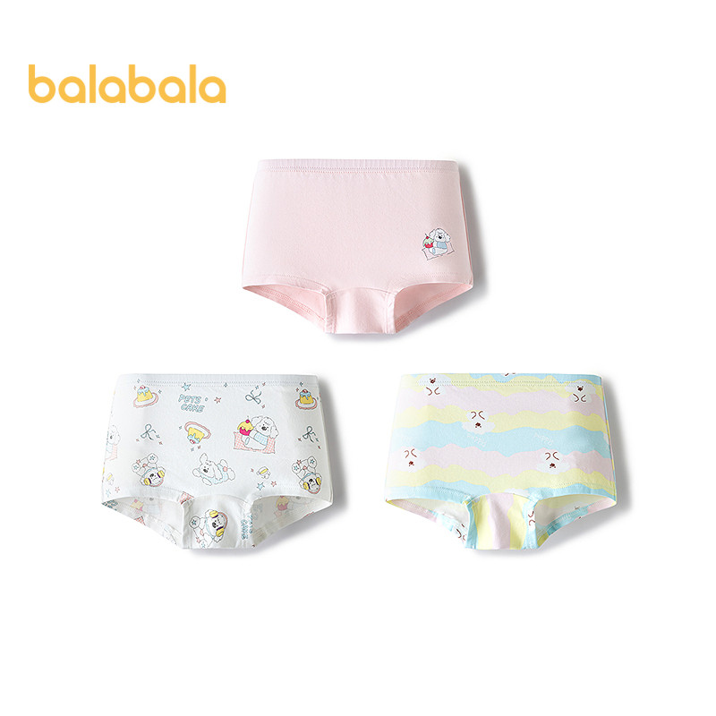 ถนน สาวชุดชั้นในผ้าฝ้ายนักมวยเด็กสามเหลี่ยมสั้นกางเกงขนาดเล็กเด็กใหญ่ทารกตารางกางเกงสามแพ็คนุ่มยืดหยุ่น