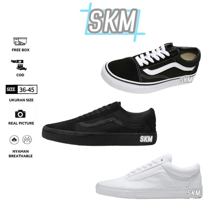 Old Skool (Classic)Black รองเท้าผ้าใบผู้ชาย รองเท้ากีฬา รองเท้าผ้าใบ รองเท้าผ้าใบแฟชั่น รองเท้าผู้หญิง ไซส์ 36-45