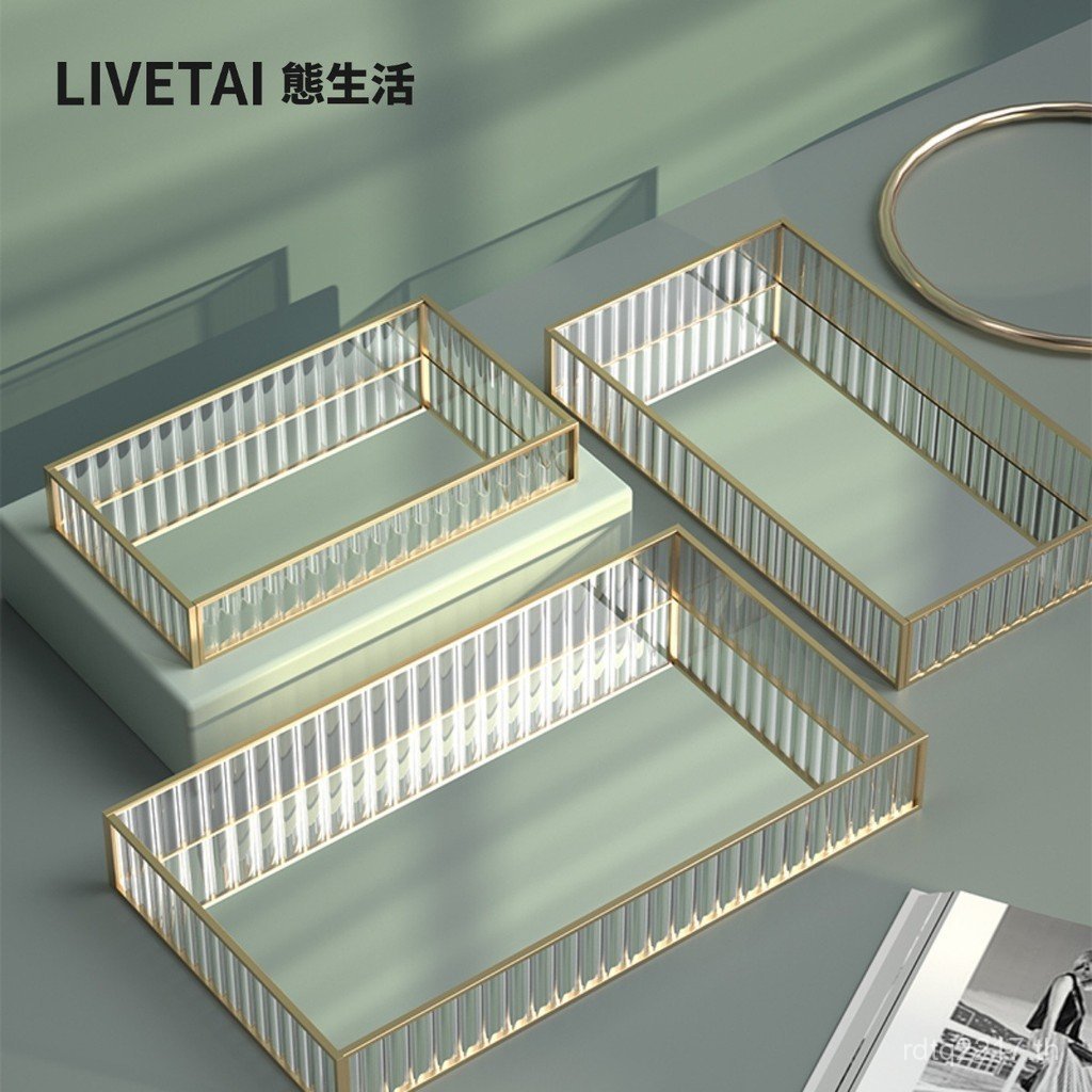 ทองเหลือง ins ลูกตุ้มถาด Entrance Storage เครื่องสําอางน้ํามันหอมระเหยกระจก oq5m แผ่นสี่เหลี่ยมขายส่