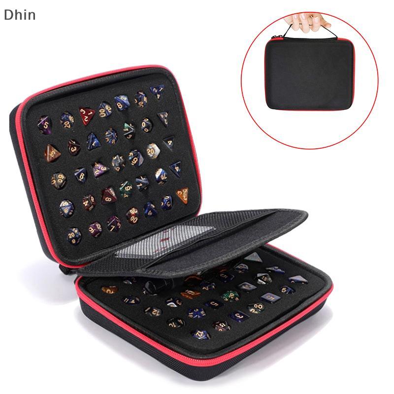[Dhin] Hard Carrying Case สําหรับ RPG Board Games Dice Paage EVA 70 Hole Dice Bag พร้อมฉากกั้นสําหรั