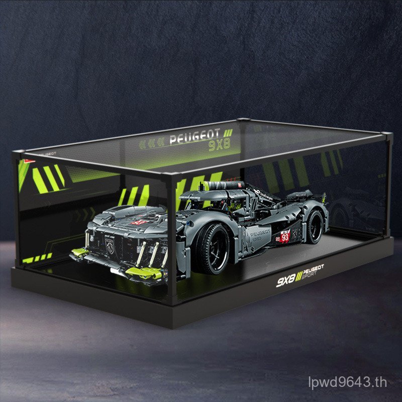 เหมาะสําหรับอะคริลิคฝาครอบฝุ่น Lego Lego กีฬารถ Hybrid ด้านล่าง Peugeot กล่องแสดง 9x8 Mang 42156 ควา