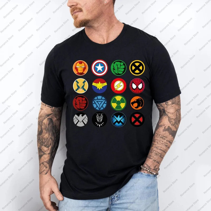 ชุดเสื้อวินเทจ Marvel Avengers เสื้อยืดซูเปอร์ฮีโร่ Marvel เสื้อ Avengers เสื้อครอบครัวซูเปอร์ฮีโร่ 