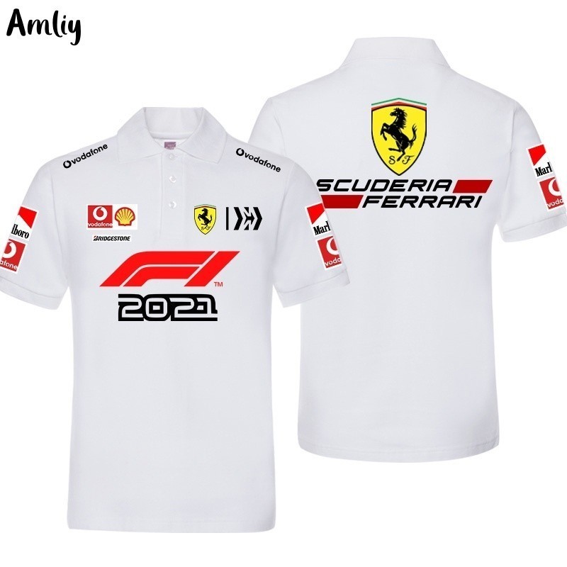 【polo】 Ferrari F1 Racing Team Polo Shirt Men's Summer Fashion Short Sleeve Unisex Polo Shirt w114
