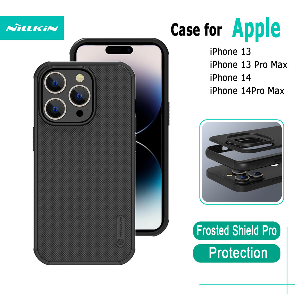 NILLKIN Frosted Shield Proเคสโทรศัพท์NILLKINสําหรับApple iPhone 13 Pro Max iPhone 14 Pro Max iPhone 14 Plusป้องกันลายนิ้วมือกันกระแทกปกหลัง