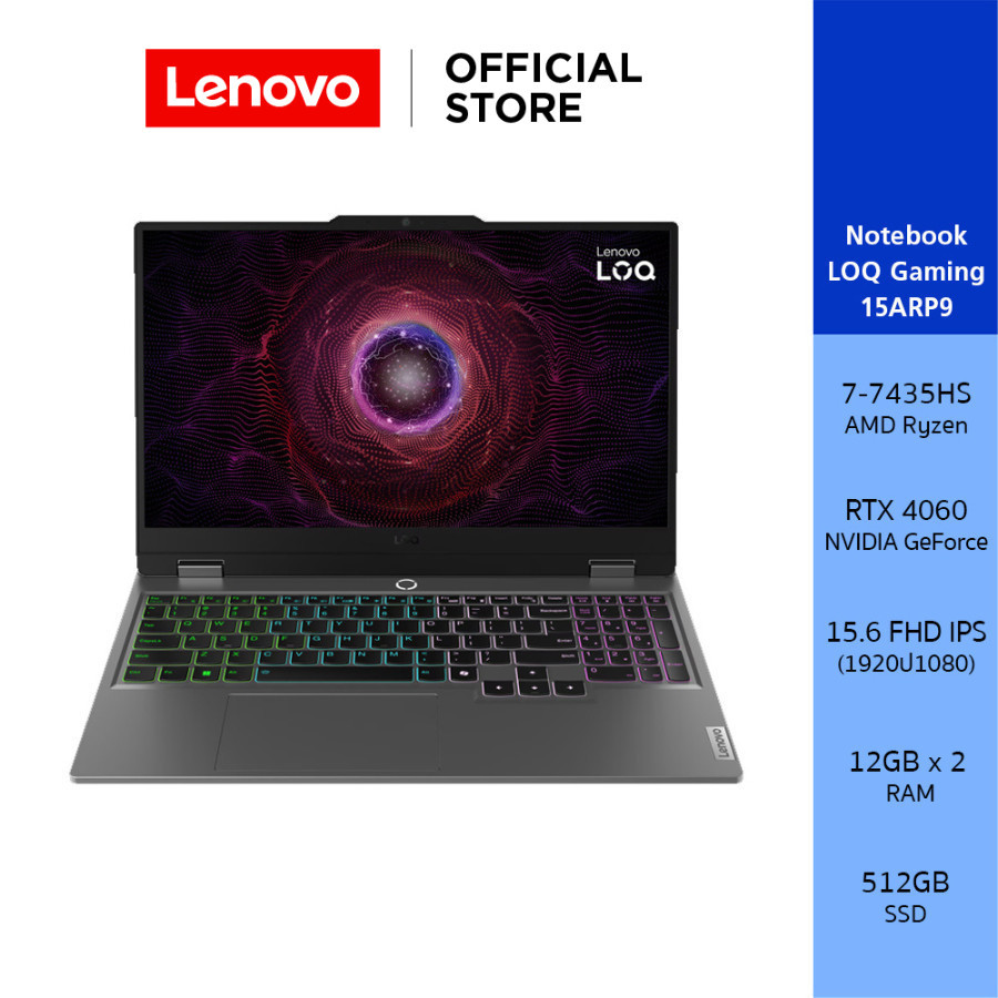 [ผ่อน 0%]LENOVO LOQ 15ARP9(83JC003PTA) NOTEBOOK RYZEN 7-7435HS RTX 4060 15.6 FHD IPS 144Hz