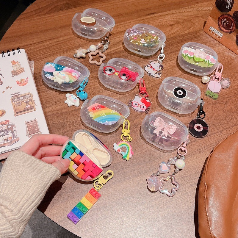 Stock ReadyCase สําหรับ Soaiy SL6/SL6 Pro TPU โปร่งใสความงามน่ารักหูฟังการ์ตูนน่ารักใสหูฟังเกราะป้อง