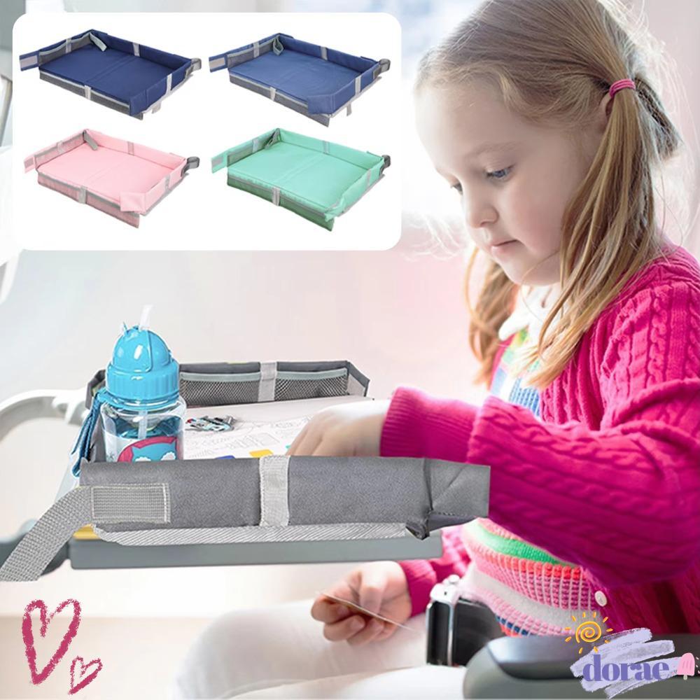 DORAE KidsTravel ถาด, บนเครื่องบิน รถไฟรถยนต์ Mess-Free Toy Snack Storage Bag, แบบพกพาพับได้อเนกประสงค์เด็กความบันเทิงการเรียนรู้เด็กเล่นถาดเครื่องบินที่นั่ง