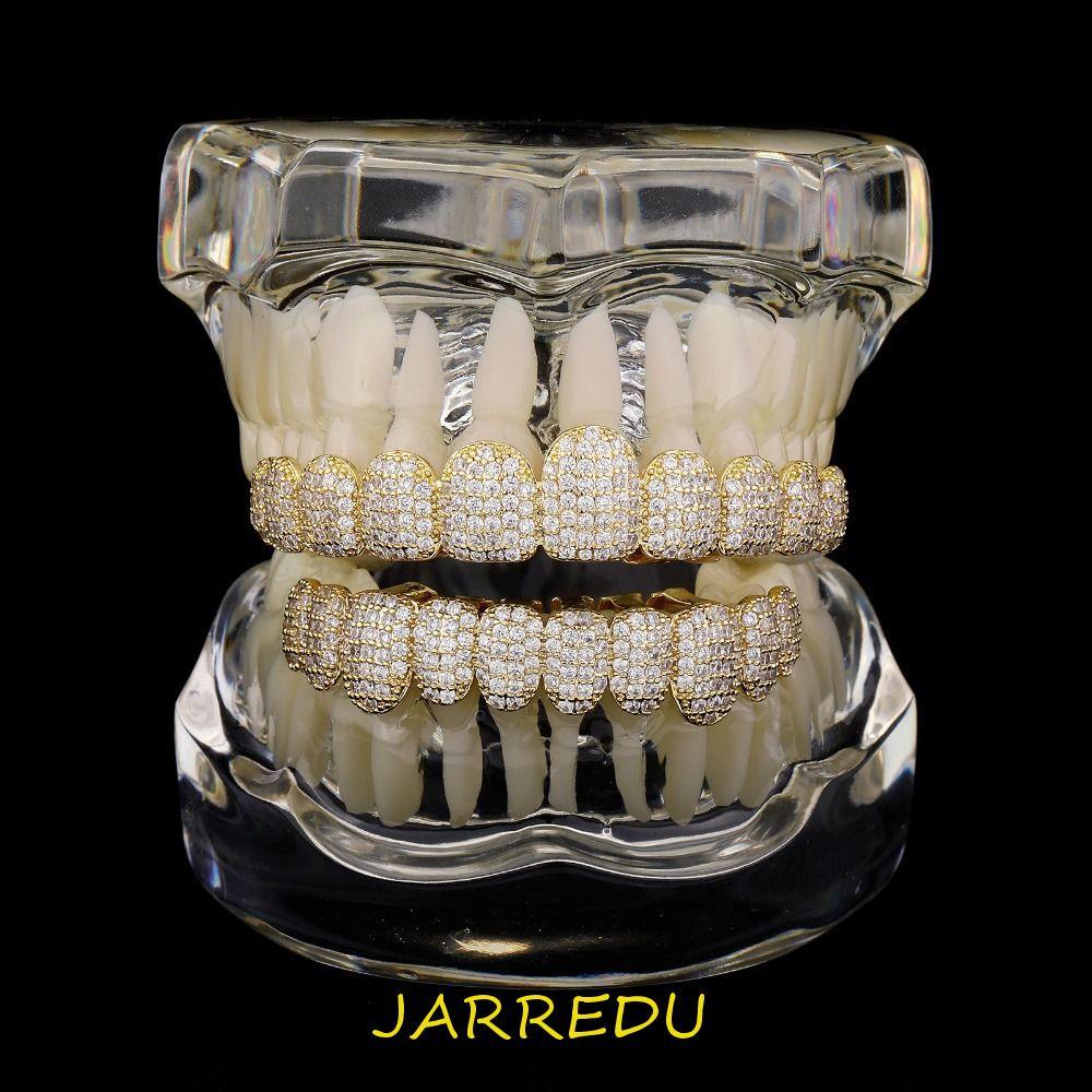 JARRED ฟัน Grillz ชุด, การออกแบบที่ถอดออกได้ Hip Hop Hiphop ฟัน Grillz, Hollow Rhinestone Top & Bott