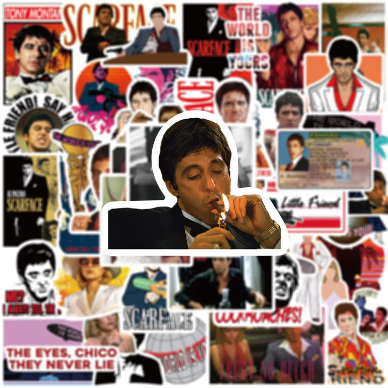 10/30/50pcs Classic Movie Scarface Stickers Cool Killer Decals DIY Motorcycle Guitar Luggage Car Car