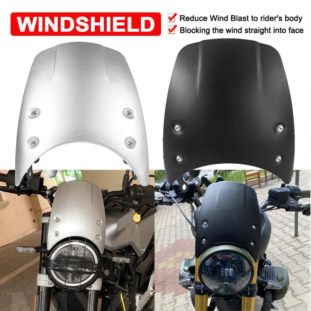 OT Motorcycle Headlight Fairing Windshield For BMW RnineT Scrambler R9T Pure 2014-2022 R12 24-26 Alu