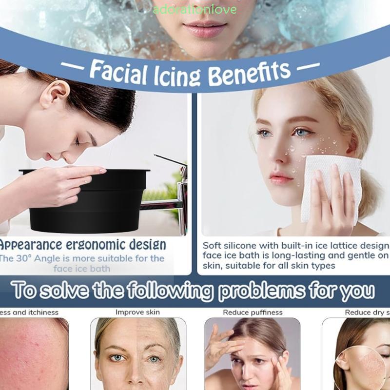 Ador Face Ice Bath Bowl Cooling Ice Face อ่างล้างหน้าสําหรับ Face Skin Cares Beauty Routine
