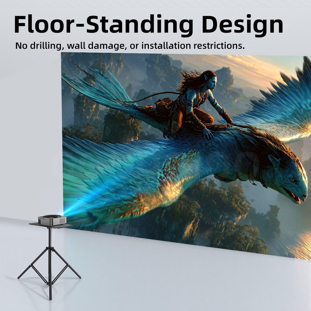 GOOJODOQ ตัดออก ขาตั้งโปรเจคเตอร์แบบพกพาปรับความสูงได้ถึง160ซมถาดโลหะขนาดใหญ่ติดตั้งง่ายและรวดเร็ว - รูปที่ 5