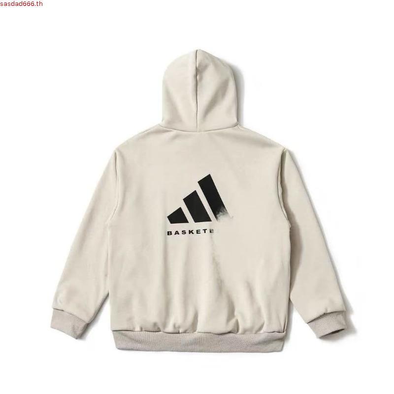 ไลฟ์สไตล์ เสื้อฮู้ดผ้าซิงเกิลเจอร์ซีย์  Big Logo ผู้ชาย สีดำ IN6183