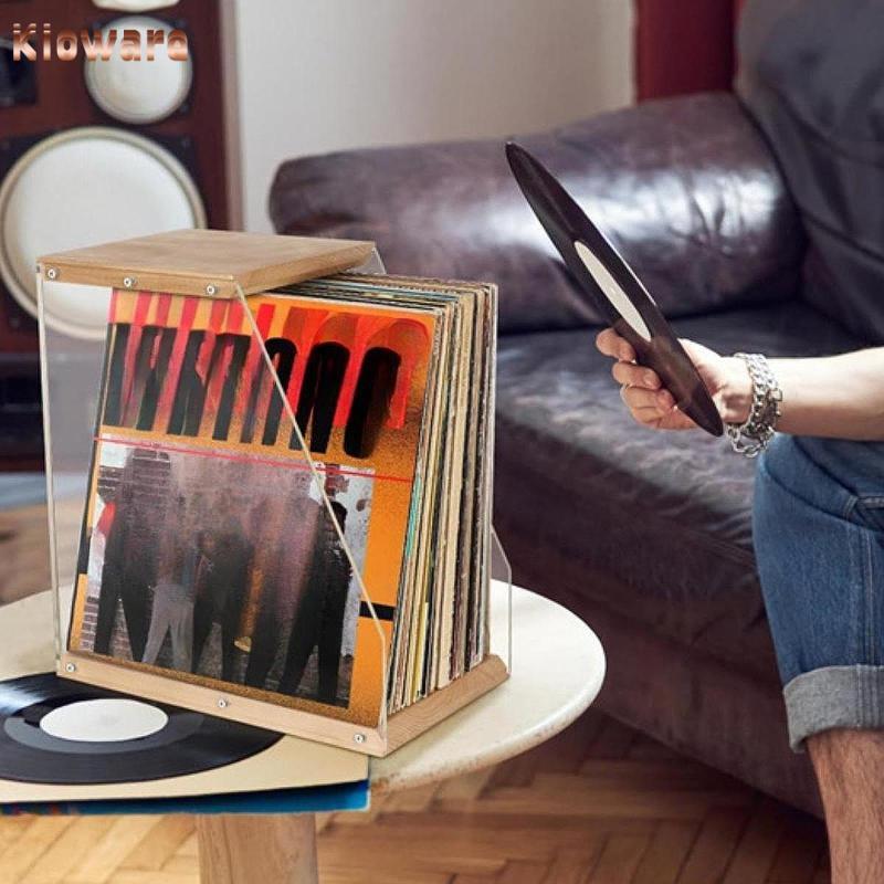 [Kloware] Vinyl Record Storage,LP Record Crate,Record Holder, Wooden,Vinyl Record Album