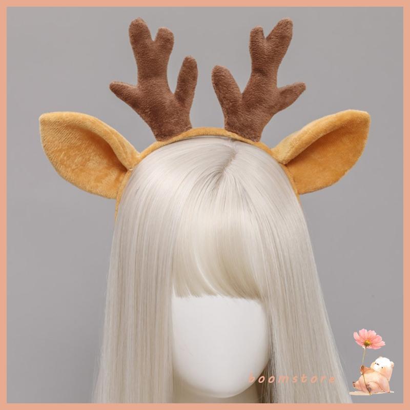 Boom Furry Deer Ears Headwear Antler แถบคาดศีรษะการ์ตูนเครื่องแต่งกายอุปกรณ์เสริมผม