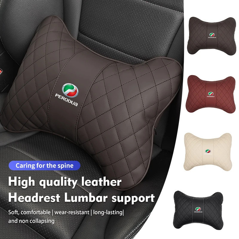 รถคอหมอนหนัง Lumbar Support พนักพิง Headrest เบาะสําหรับ Perodua Facelift Myvi Ativa Gen2 Gen3 5w30 