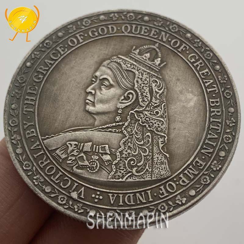 Queen Victoria Great Brittain และ Ireland United Kingdom Queen Indian Queen Brass เหรียญที่ระลึก 2.7