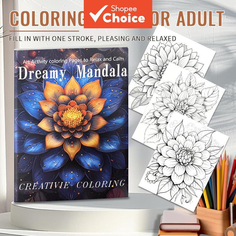 1PC STRESS RELIEF COLORING ORIGINAL PATTERN SKETCHBOOK THICK A4 ULTRA-SENSORY กระดาษระบายสีหนังสือ