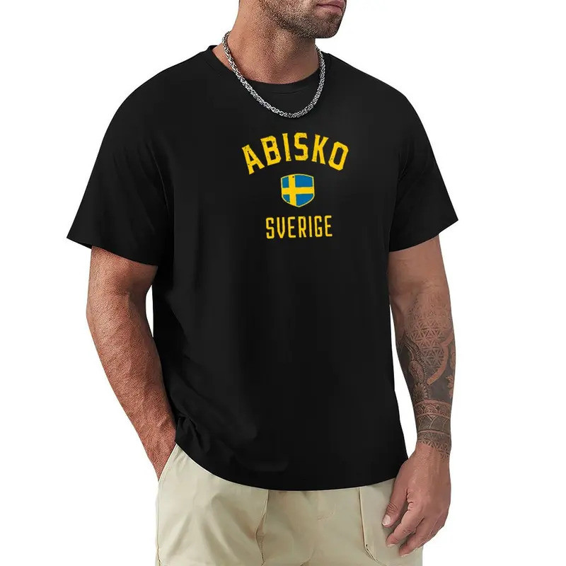 Abisko Sverige Sweden T-Shirt baju lucu baju fesyen kapas baju t-shirt grafik lelaki pek