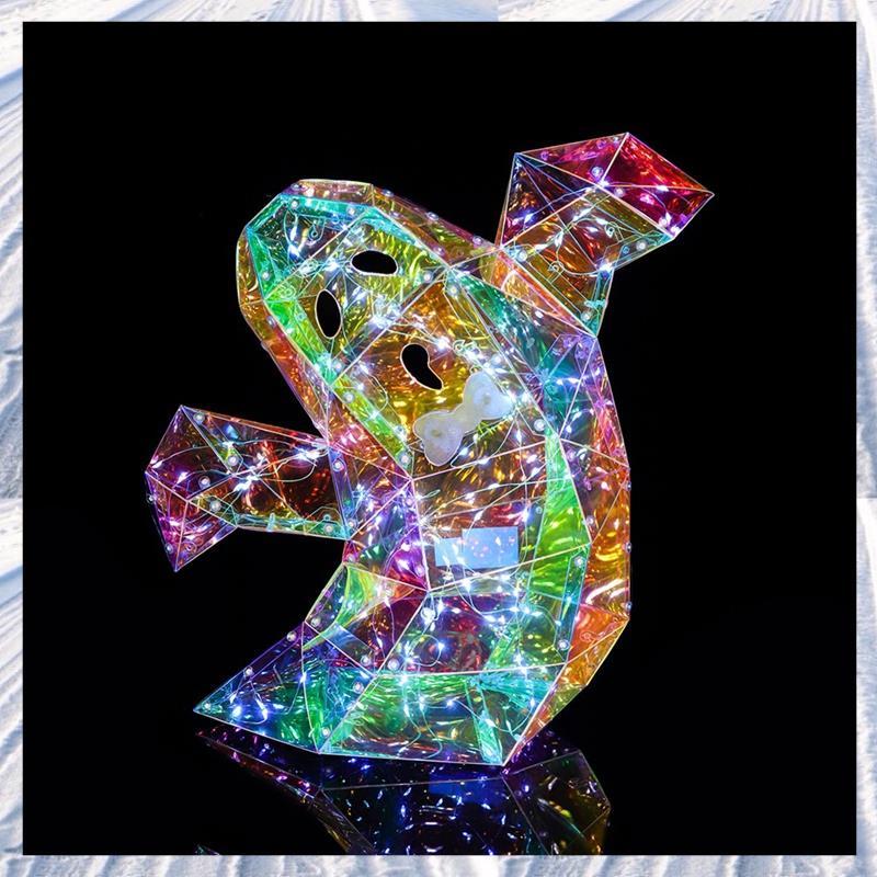 Prism Rainbow Ghost ฮาโลวีน Ghost ตกแต่ง Prism Iridescent Ghost โคมไฟฮาโลวีน Ghost ตกแต่ง