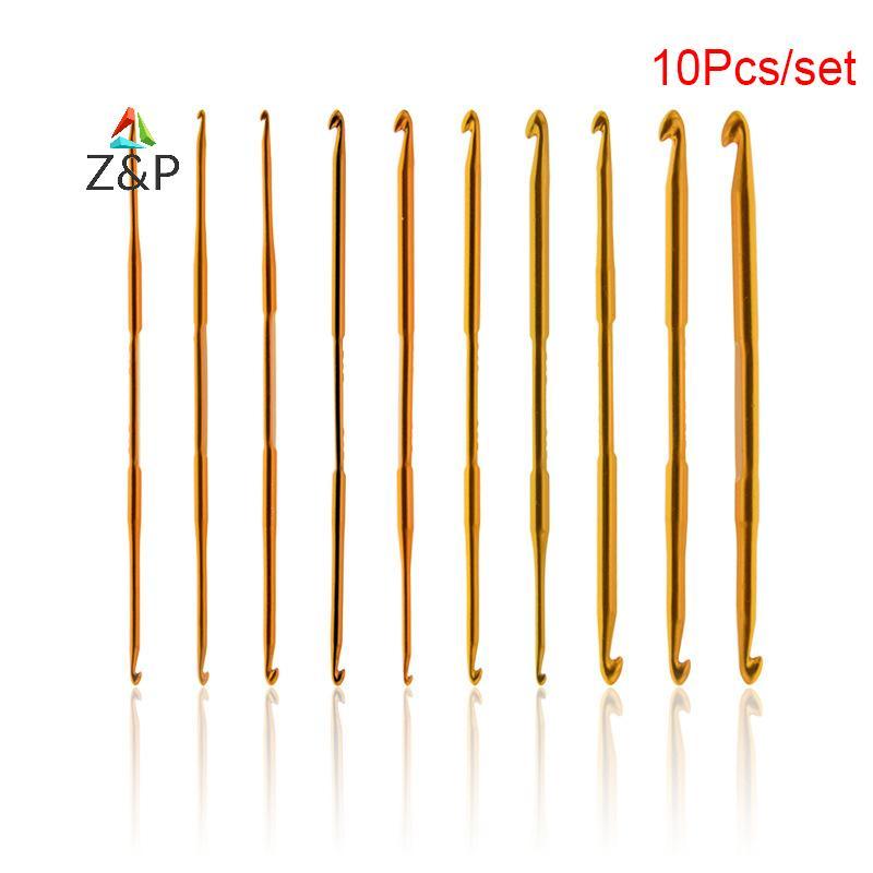 Z&P 10 ชิ้น Alumina โครเชต์ตะขอชุด DIY เข็มถักบ้านถักเครื่องมือเย็บผ้า COD