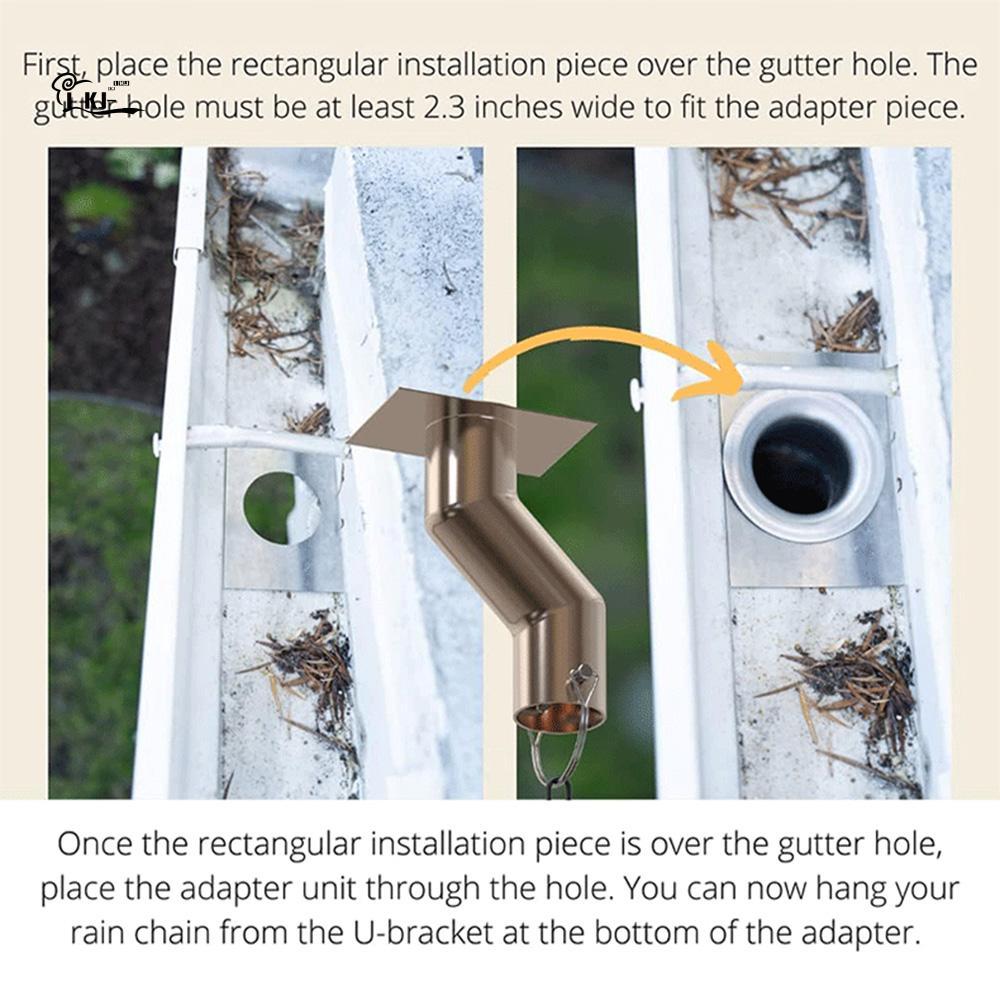 Rain Chain Gutter Adapter Kit สแตนเลส Rain Chain Gutter Adapter สําหรับอุปกรณ์เสริมโซ่ฝนกลางแจ้ง