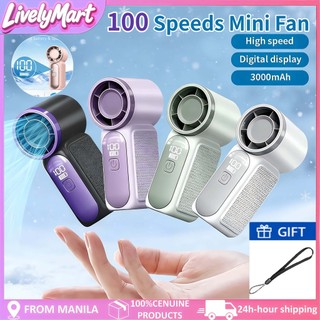 3600mAh Portable Mini Handheld Turbo Fan 3.5 Inch 16900 Rpm High-Speed Personal Outdoor Travel Fan