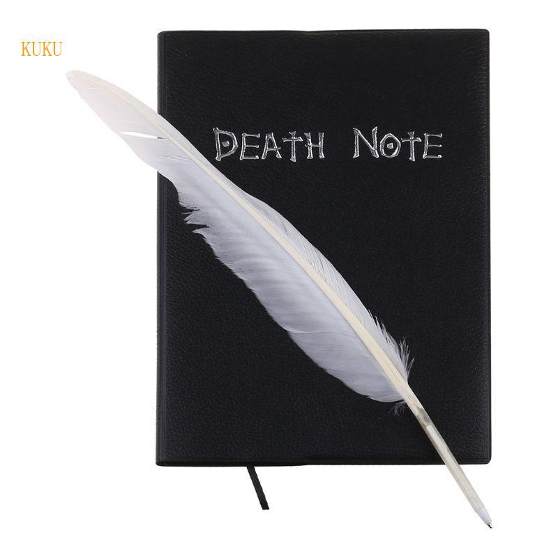 KU* ใหม่คอสเพลย์โน้ตบุ๊ค Feather ปากกา Book Animation Art Writing Journal