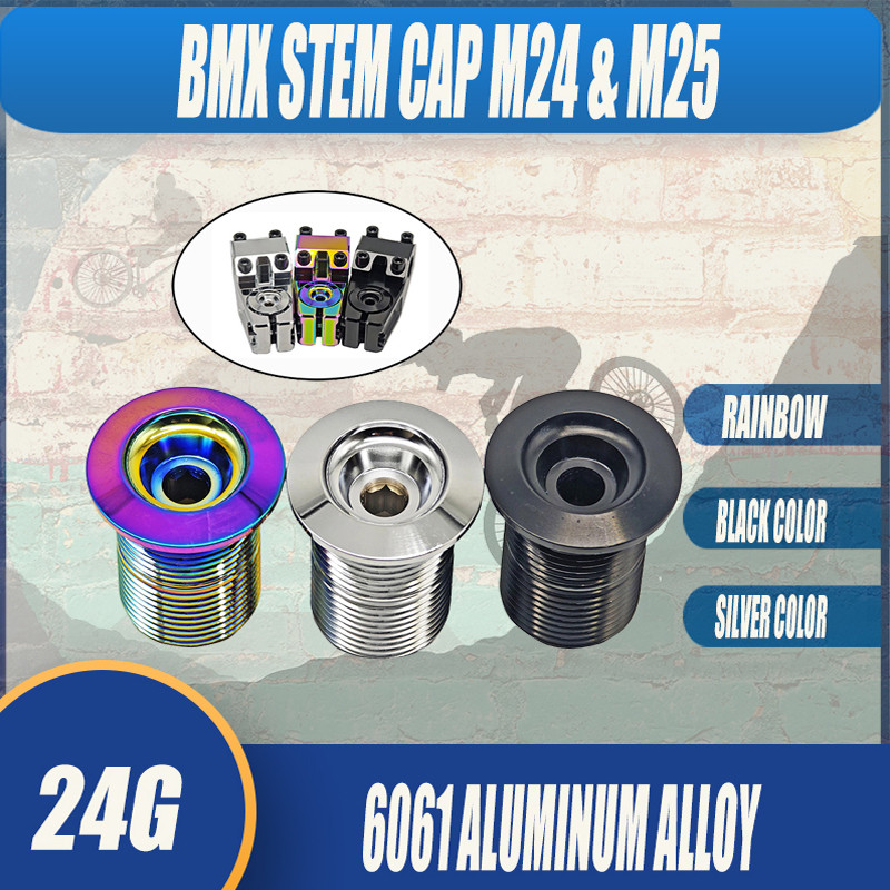 ภายในเกลียวอลูมิเนียมส้อมหมวกด้านบนยาว M24 & M25 สําหรับ BMX Freestyle Bikes Stem