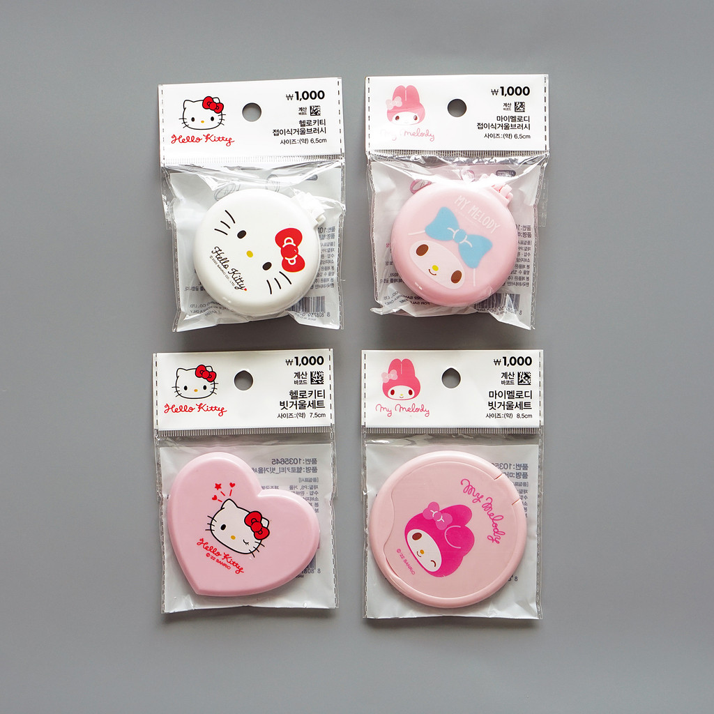 [Daiso Korea] *พร้อมส่งในไทย* Sanrio หวีพกพา กระจกพกพา ลาย คิตตี้ มายเม ของแท้ 100% จากเกาหลี